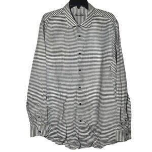Tasso‎ Elba Mens Houndstooth Long Sleeve Dress Shirt XXL Wedding Church Office